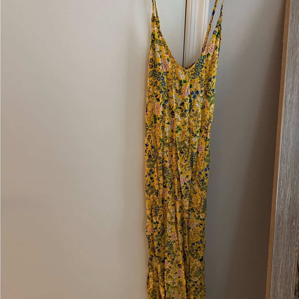Old Navy Yellow and Blue Floral Maxi Dress